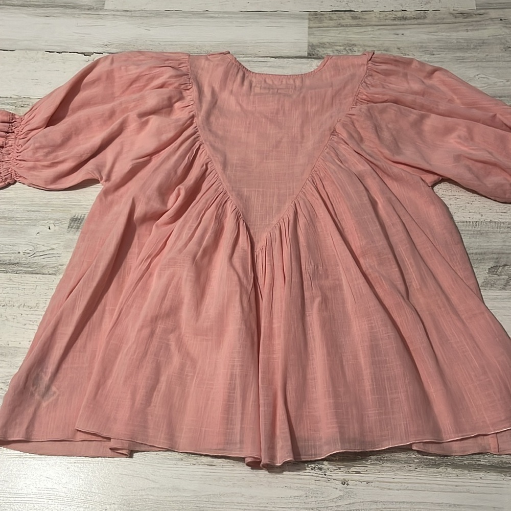 The GREAT. Pale Pink Ruffled Blouse - Picture 9 of 12